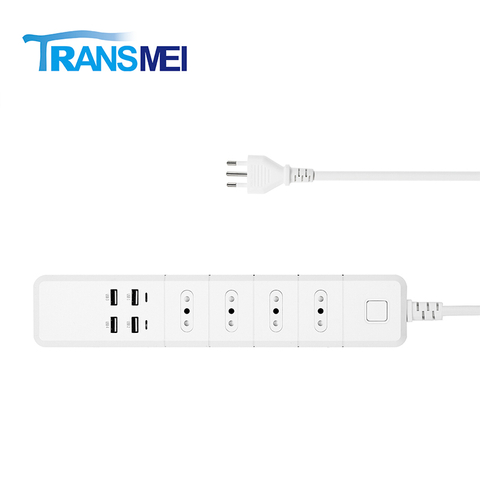 TransmeIoT Smart Powerstrip TM-PS-012 4+4USB，with 3 Individually Controlled Smart Outlets And 4 USB Ports, Works with Alexa & Google Home, No Hub Required