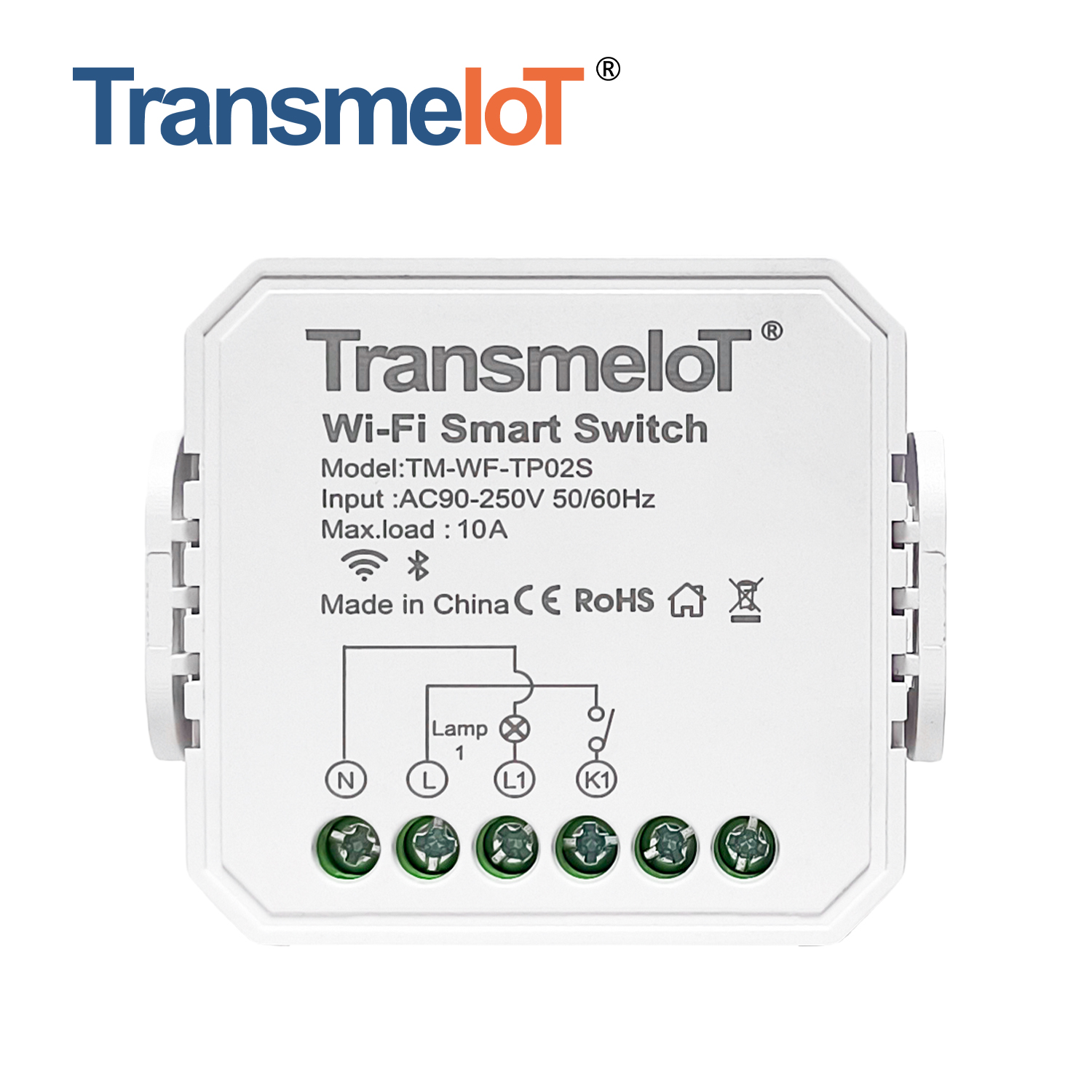 TransmeIoT Smart Switch Module TM-WF-TP02S Wifi Switch Wireless Remote Control Electrical for Household Appliances,Compatible with Alexa DIY Your Home Via Iphone Android App