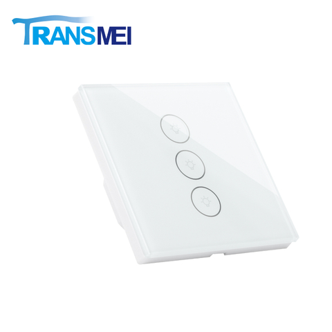 TransmeIoT TM-WF-EU03S WiFi Smart Wall Light Switch Single Line,Glass Panel, Multi-Control, 2.4GHz Switches, Single Line, Remote Control Smart Life/Tuya App, Work with Alexa, Google Home