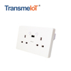 TransmeIoT Smart Wall Socket TM-WS-UK01 2AC+1USB Multi-Control, 2.4GHz Wi-Fi Touch Switches, Neutral Wire Required, Remote Control Smart Life/Tuya App, Work with Alexa, Google Home 
