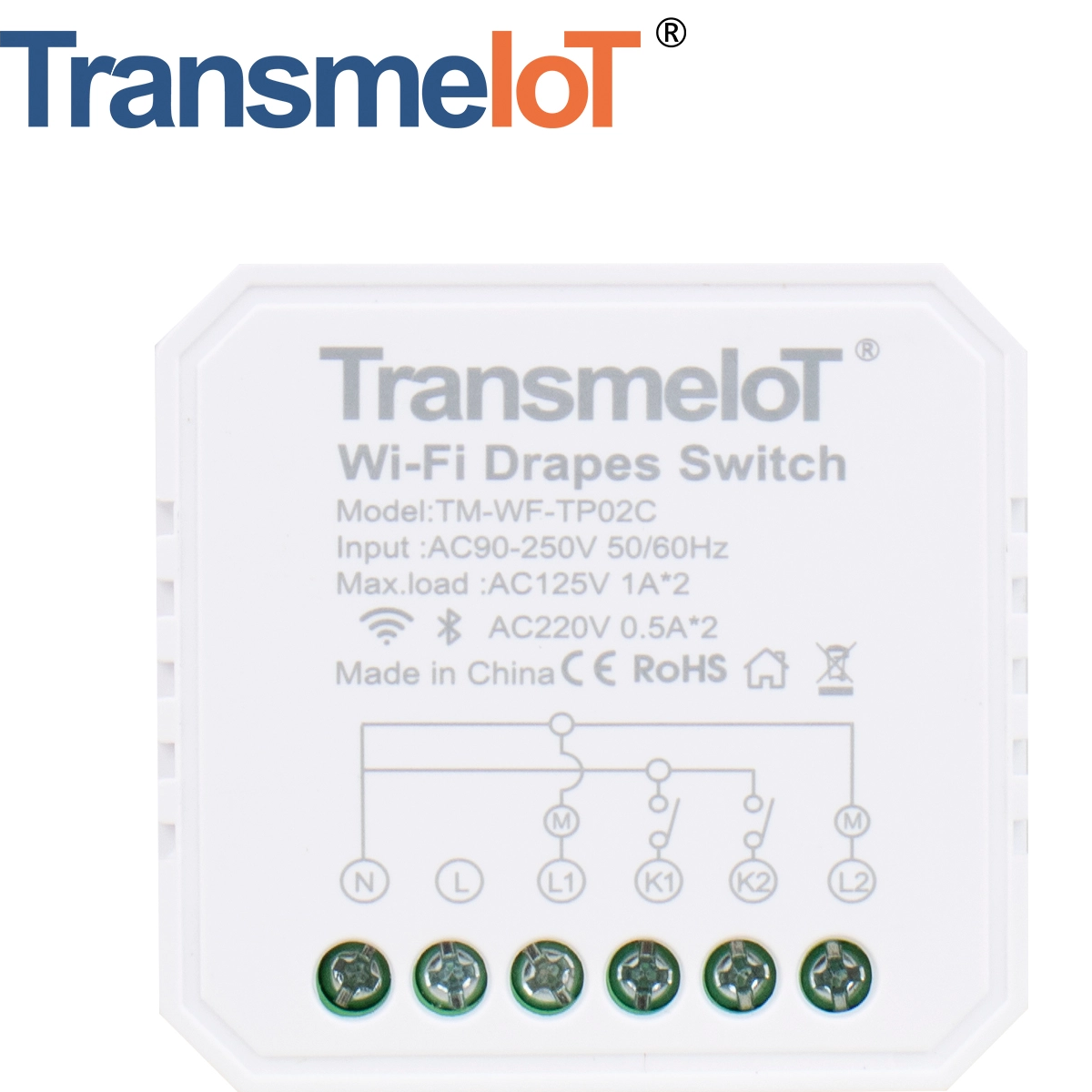 TransmeiIoT Smart Switch Module TM-WF-TP02C Wifi Switch Wireless Remote Control Electrical for Household Appliances,Compatible with Alexa DIY Your Home Via Iphone Android App