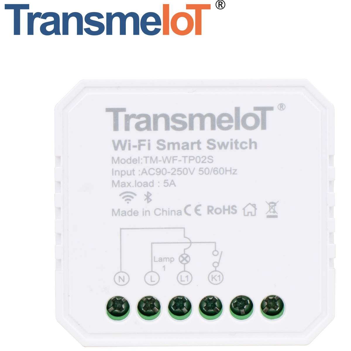 TransmeiIoT Smart Switch Module TM-WF-TP02S Wifi Switch Wireless Remote Control Electrical for Household Appliances,Compatible with Alexa DIY Your Home Via Iphone Android App