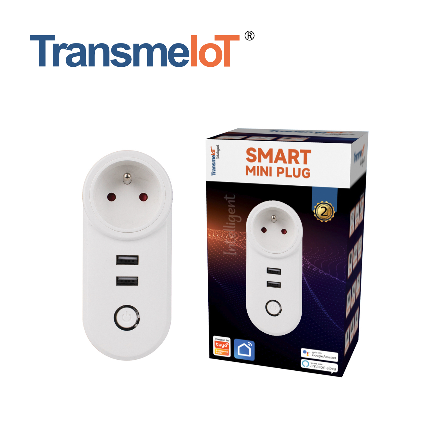 Mini Smart Plug, WiFi Outlet Socket 1AC+2USB TM-MP-FR01U