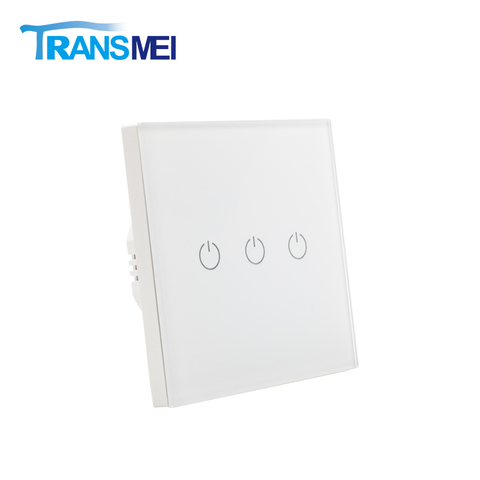 TransmeIoT TM-WF-EU03 WiFi Smart Wall Light Switch With Neutral Line,Glass Panel, Multi-Control, 2.4GHz Wi-Fi Switches, Single Line, Remote Control Smart Life/Tuya App, Work with Alexa, Google Home