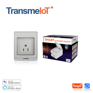TransmeIoT Outdoor Smart Plug, WiFi Smart Socket Work with Alexa, Google Home, Wireless Remote Control/Timer by Smartphone, IP55 Waterproof Support Tuya/smart Life