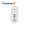 TransmeIoT Mini Smart PlugTM-MP-CL01U, WiFi Outlet Socket 1AC+2USB Compatible with Alexa And Google Home, Remote Control with Timer Function, No Hub Required