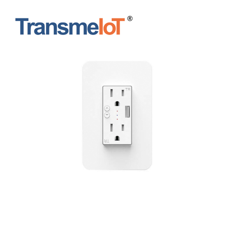 TransmIoT smart WIFI Wall Switch&Socket TM-WS-US01 smart phone control ,work with Google assistant Alexa,Tuya /Smart life 