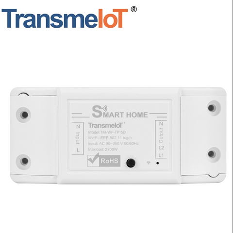 TransmeiIoT Smart Switch Module TM-WF-TP015D Wifi Switch Wireless Remote Control Electrical for Household Appliances,Compatible with Alexa DIY Your Home Via Iphone Android App