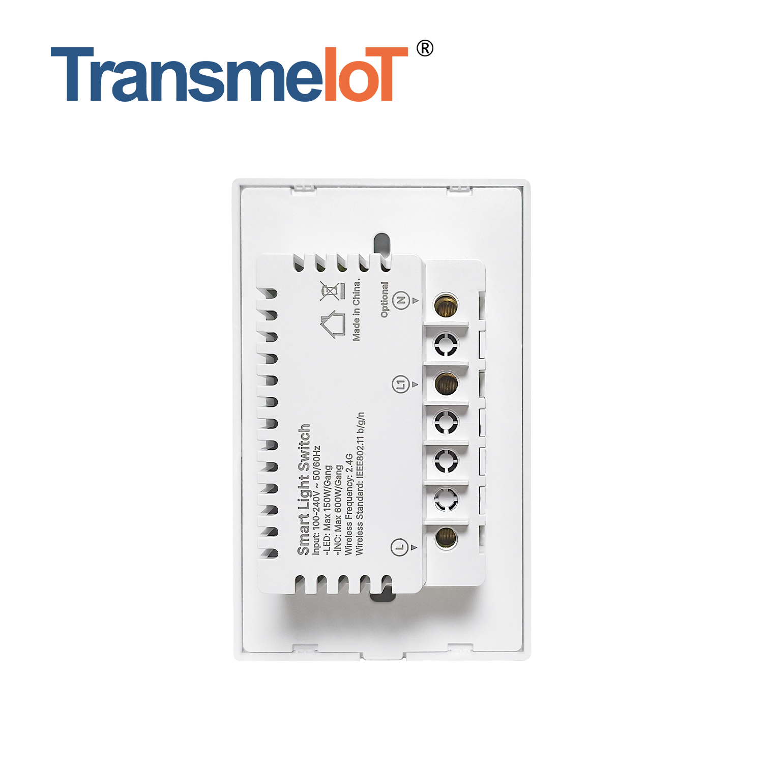 Smart US Type Wall Switch 1 Gang Plastic Button Panel TM-WF-US05P