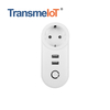 TransmeIoT Mini Smart Plug, WiFi Outlet Socket 1AC+2USB Compatible with Alexa And Google Home, Remote Control with Timer Function, No Hub Required