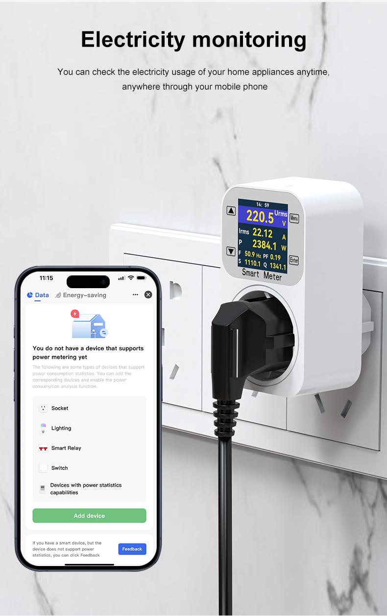 Smart Power Meter EG-EU01 The Accuracy of The Electricity Meter < 0.5%.
