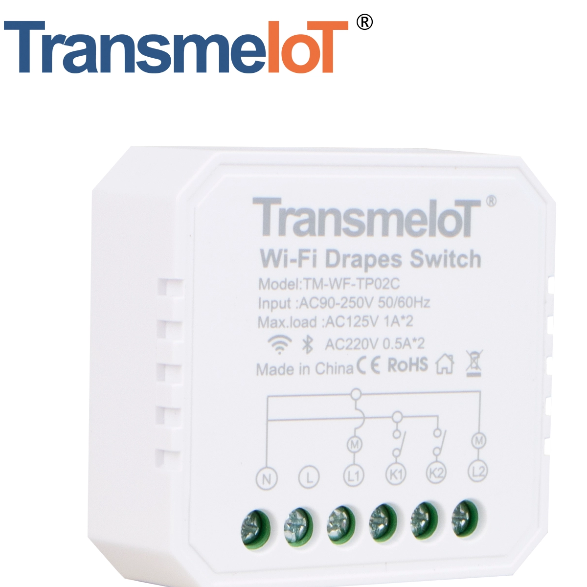 TransmeiIoT Smart Switch Module TM-WF-TP02C Wifi Switch Wireless Remote Control Electrical for Household Appliances,Compatible with Alexa DIY Your Home Via Iphone Android App