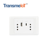 TransmeIoT Smart Wall Socket TM-WS-CL02 Multi-Control, Wi-Fi/Zigbee Touch Switches, Neutral Wire Required, Remote Control Smart Life/Tuya App, Work with Alexa, Google Home 