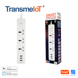 TransmeIoT Smart Powerstrip TM-PS-1910U 3+3USB，with 3 Individually Controlled Smart Outlets And 4 USB Ports, Works with Alexa & Google Home, No Hub Required