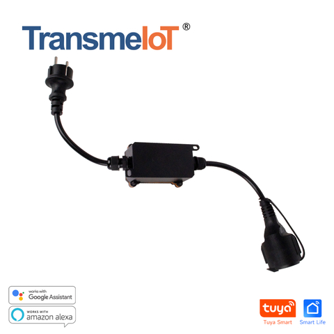 TransmeIoT Outdoor Smart PlugTM-WP-60, IP68 WiFi Smart Socket Work with Alexa, Google Home, Wireless Remote Control/Timer by Smartphone, IP55 Waterproof Support Tuya/smart Life