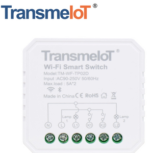 TransmeiIoT Smart Switch Module TM-WF-TP02D Wifi Switch Wireless Remote Control Electrical for Household Appliances,Compatible with Alexa DIY Your Home Via Iphone Android App