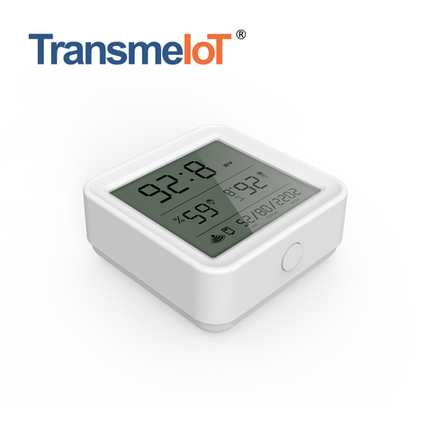 TransmeIoT TM-THD08 Smart WiFi/Zigbee Temperature Humidity Monitor: TUYA with APP Notification Alerts, WiFi Thermometer Hygrometer for Home Pet Garage,Compatible with Alexa