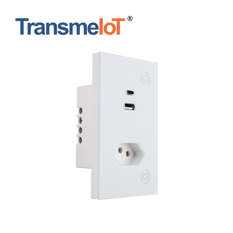 Smart Wall Socket USB TM-WSY-BR01UZ Zigbee 3.0 App Control by Tuya or Smart life and voice control by Google Assistant and Amazon Alexa