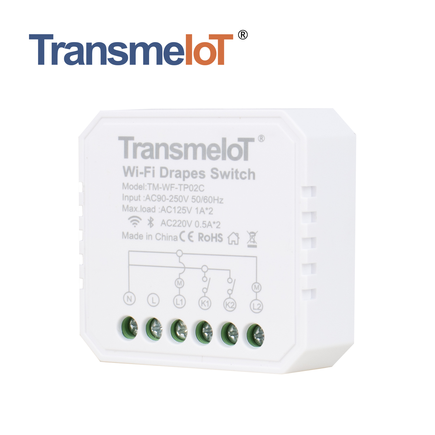 TransmeiIoT Smart Switch Module TM-WF-TP02C Wifi Switch Wireless Remote Control Electrical for Household Appliances,Compatible with Alexa DIY Your Home Via Iphone Android App